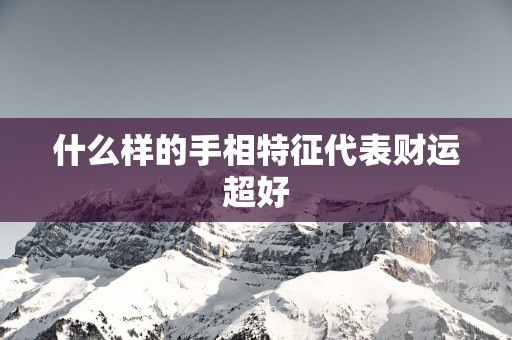 什么样的手相特征代表财运超好