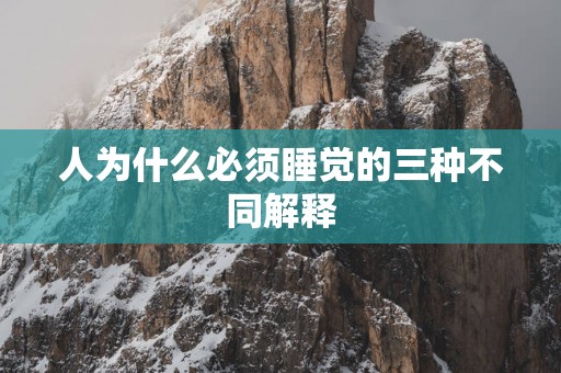 人为什么必须睡觉的三种不同解释