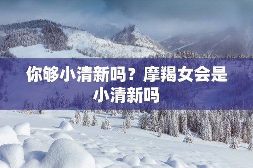 你够小清新吗？摩羯女会是小清新吗