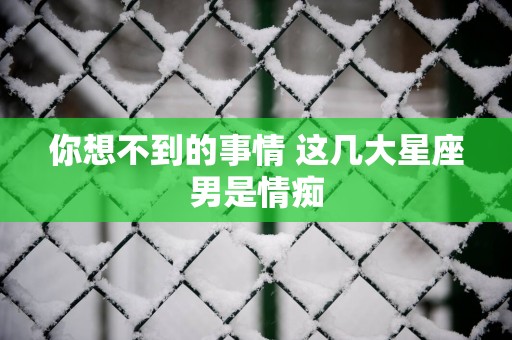 你想不到的事情 这几大星座男是情痴
