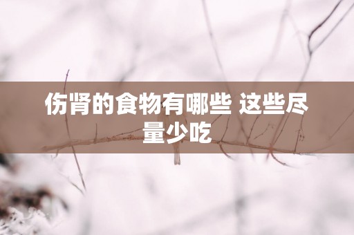 伤肾的食物有哪些 这些尽量少吃