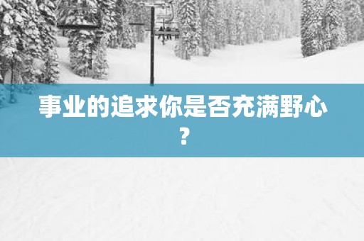事业的追求你是否充满野心？