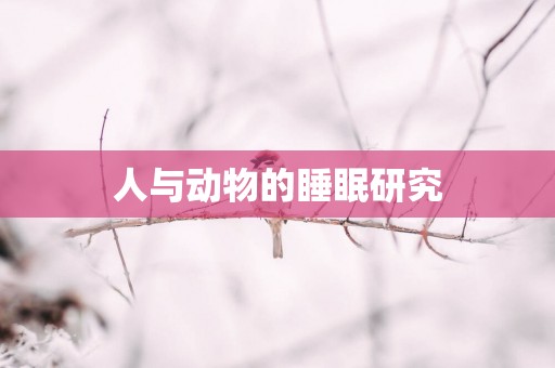 人与动物的睡眠研究
