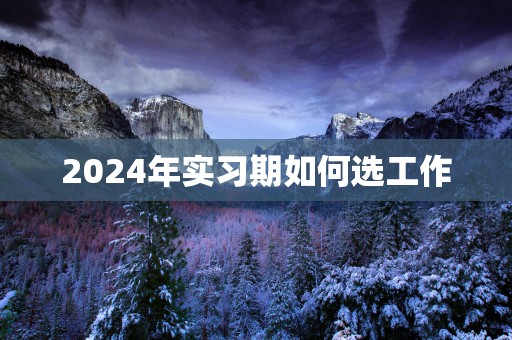 2025年实习期如何选工作