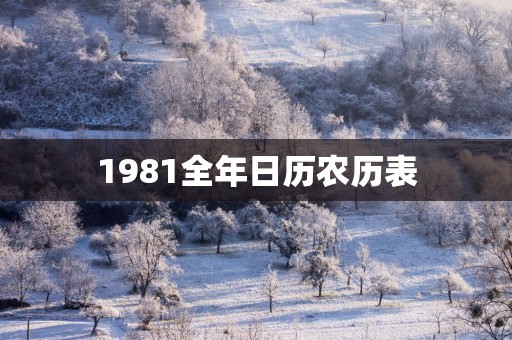 1981全年日历农历表