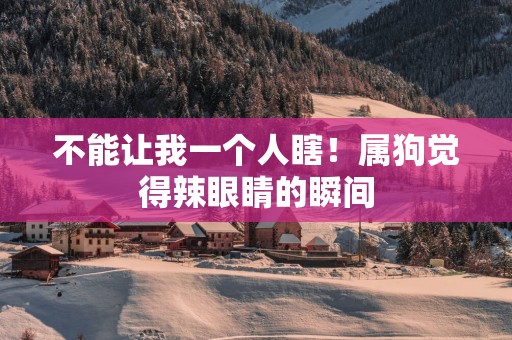 不能让我一个人瞎!属狗觉得辣眼睛的瞬间 不能让我一个人瞎!属狗觉得辣眼睛的瞬间