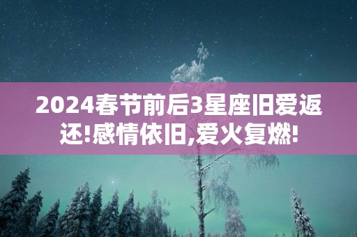 2025春节前后3星座旧爱返还!感情依旧,爱火复燃!