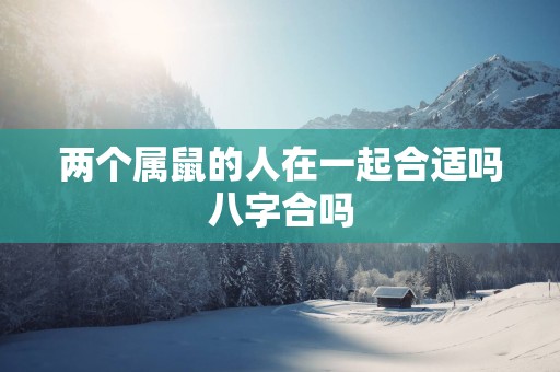 两个属鼠的人在一起合适吗八字合吗