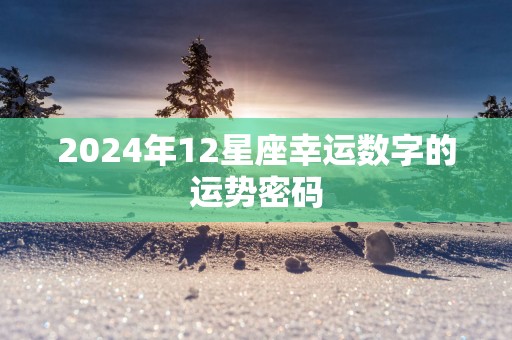 2025年12星座幸运数字的运势密码