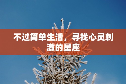 不过简单生活，寻找心灵刺激的星座