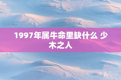 1997年属牛命里缺什么 少木之人