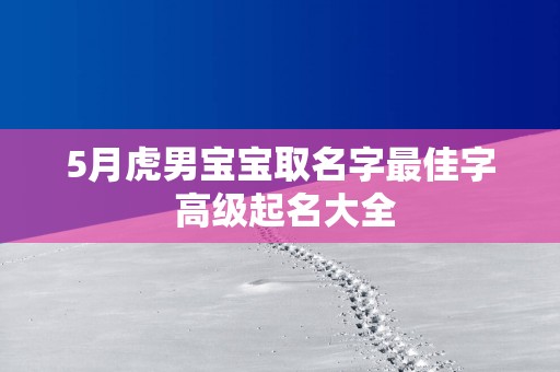 5月虎男宝宝取名字最佳字 高级起名大全
