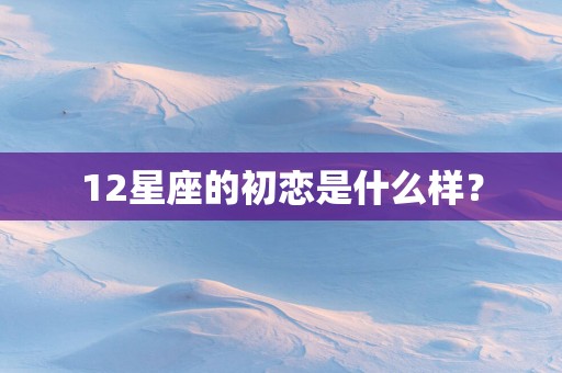 12星座的初恋是什么样？