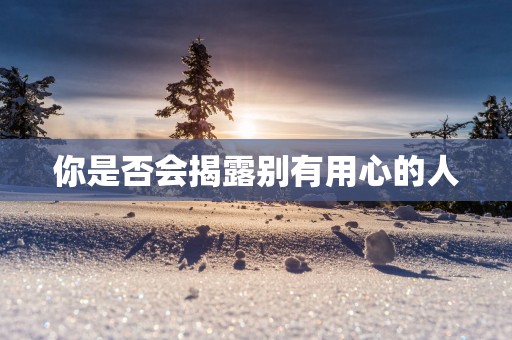 你是否会揭露别有用心的人