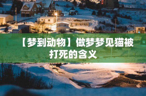 【梦到动物】做梦梦见猫被打死的含义
