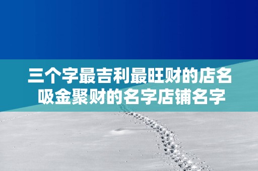 三个字最吉利最旺财的店名 吸金聚财的名字店铺名字