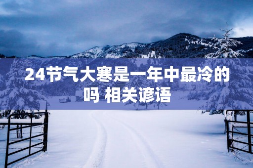 24节气大寒是一年中最冷的吗 相关谚语