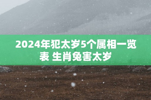 2025年犯太岁5个属相一览表 生肖兔害太岁
