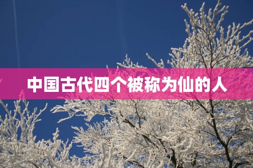 中国古代四个被称为仙的人