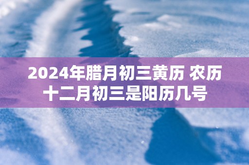 2025年腊月初三黄历 农历十二月初三是阳历几号