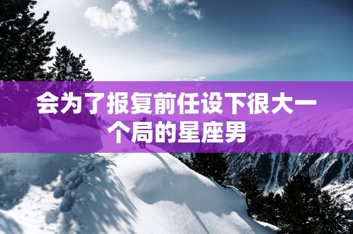 会为了报复前任设下很大一个局的星座男