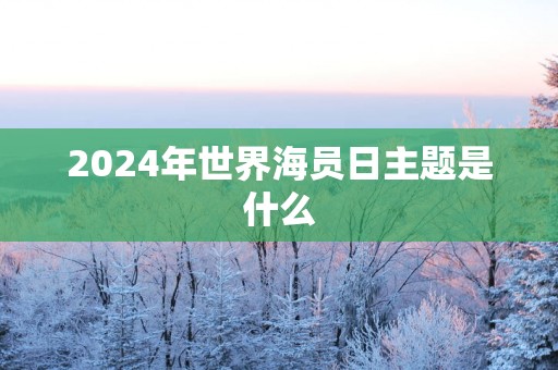 2025年世界海员日主题是什么
