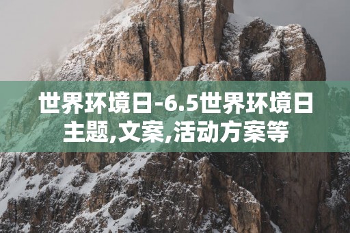 世界环境日-6.5世界环境日主题,文案,活动方案等