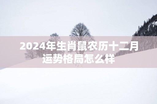 2025年生肖鼠农历十二月运势格局怎么样