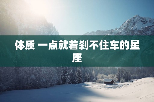 体质 一点就着刹不住车的星座