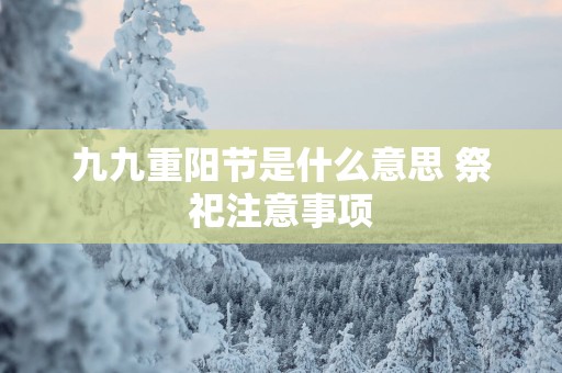 九九重阳节是什么意思 祭祀注意事项