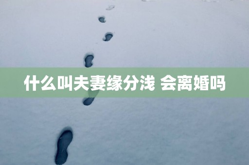 什么叫夫妻缘分浅 会离婚吗
