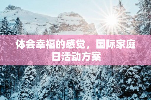 体会幸福的感觉，国际家庭日活动方案