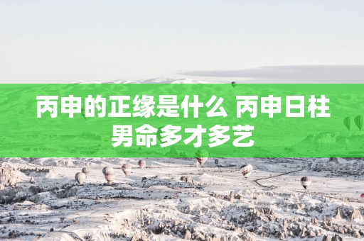 丙申的正缘是什么 丙申日柱男命多才多艺