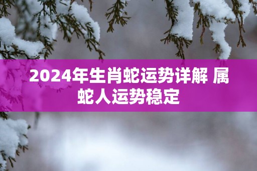 2025年生肖蛇运势详解 属蛇人运势稳定