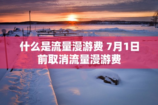 什么是流量漫游费 7月1日前取消流量漫游费