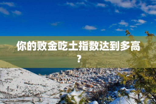 你的败金吃土指数达到多高？