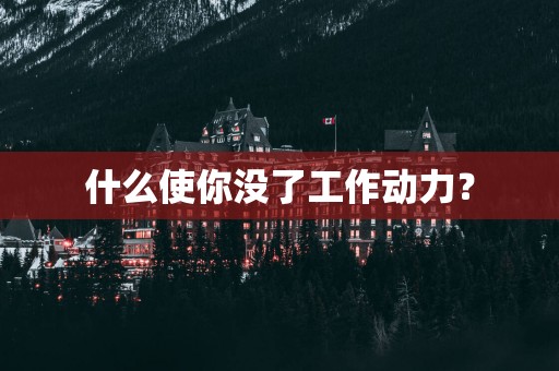 什么使你没了工作动力？