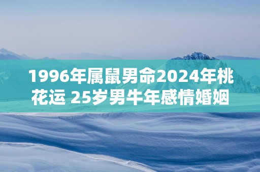 1996年属鼠男命2025年桃花运 25岁男蛇年感情婚姻运势