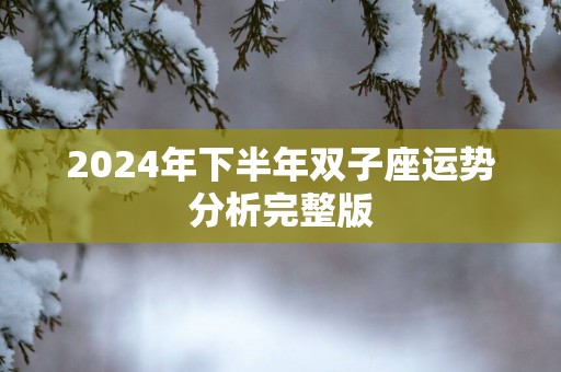 2025年下半年双子座运势分析完整版