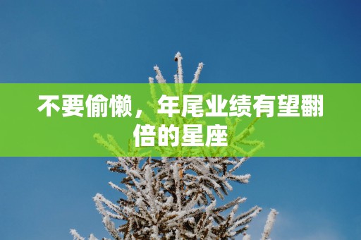 不要偷懒，年尾业绩有望翻倍的星座