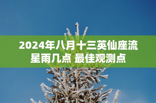 2025年八月十三英仙座流星雨几点 最佳观测点