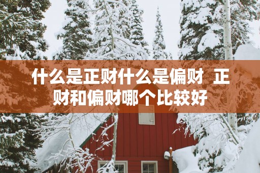 什么是正财什么是偏财  正财和偏财哪个比较好