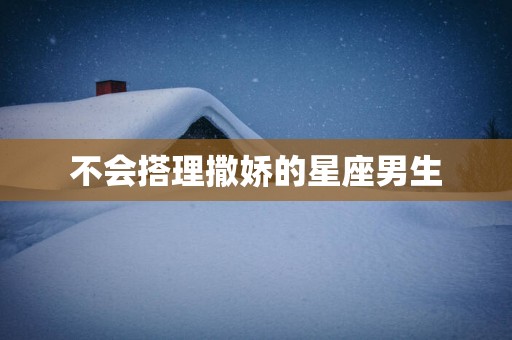不会搭理撒娇的星座男生