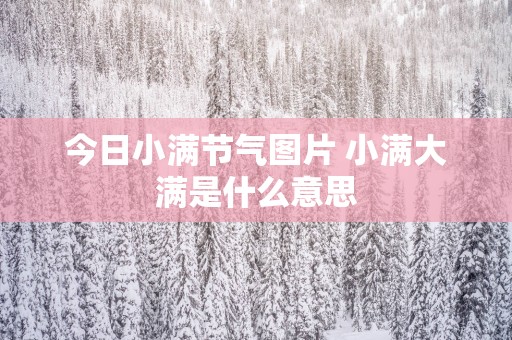 今日小满节气图片 小满大满是什么意思