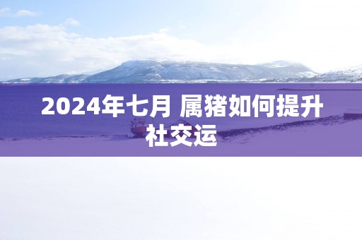 2025年七月 属猪如何提升社交运