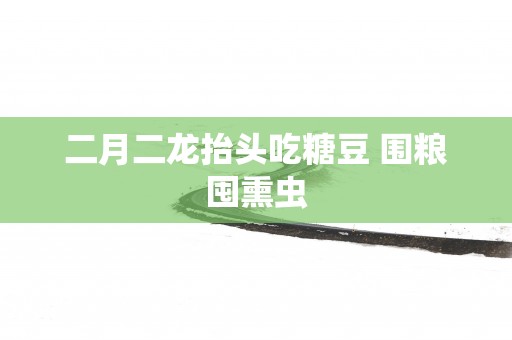 二月二龙抬头吃糖豆 围粮囤熏虫