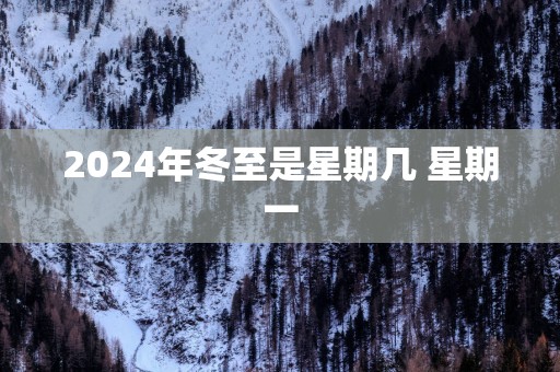 2025年冬至是星期几 星期一