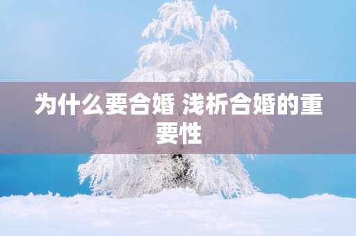 为什么要合婚 浅析合婚的重要性