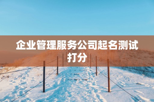 企业管理服务公司起名测试打分