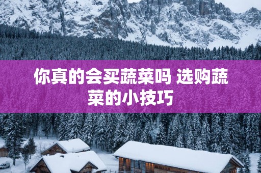 你真的会买蔬菜吗 选购蔬菜的小技巧
